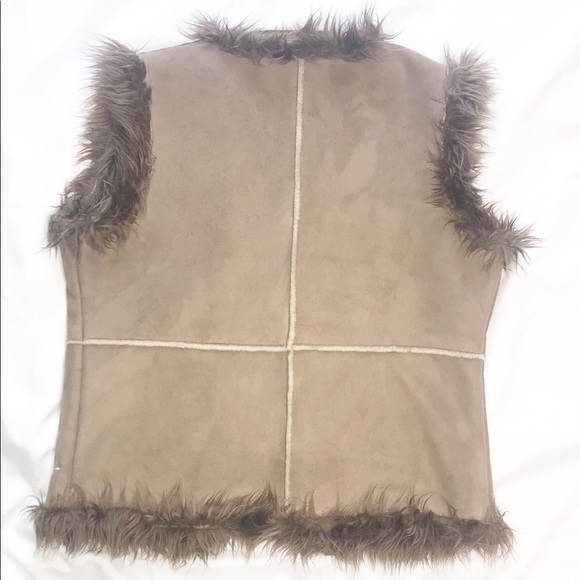 *Bacci Designed in Italy faux Sued & Fur Vest. Size Large - Picture 2 of 8